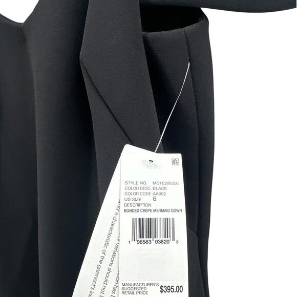 Aidan Mattox Black Bonded Crepe Off-the-Shoulder Mermaid Gown Size 6 - Picture 4 of 10
